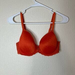 Chantelle 3585 orange lace C Chic Sexy Spacer Foam T-Shirt Bra 34C